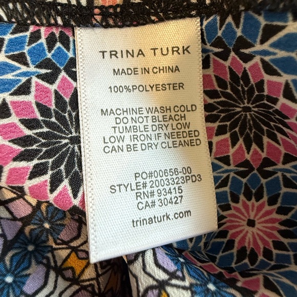 Trina Turk Bohemian Patchwork Geometric Print Lightweight Maxi‎ Midi Dress Sz S - Picture 8 of 9
